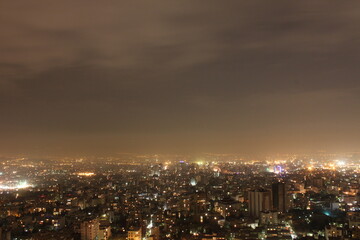 Fototapeta na wymiar Aerial view of Tehran capital of Iran at night
