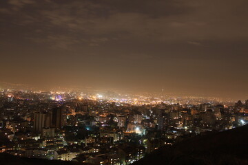 Aerial view of Tehran capital of Iran at night