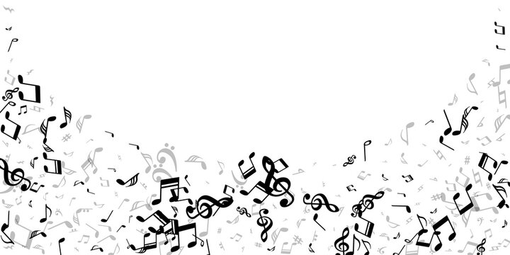 Music note icons vector background. Melody
