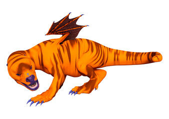 3D Rendering Fairy Tale Dragon on White