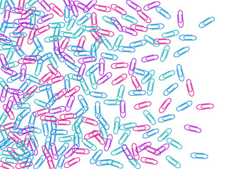 Stationary paperclips isolated on white background