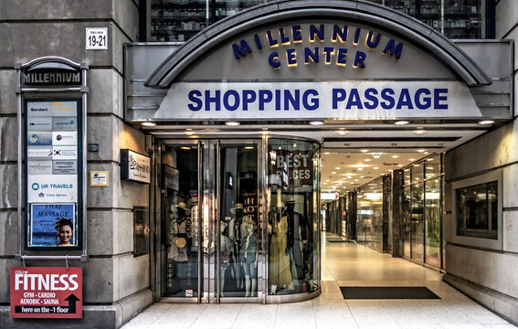 Vasudvar Millennium Center shopping mall. Budapest Hungary, August 22, 2019