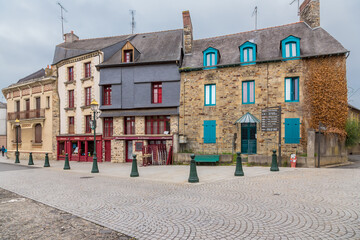 Vitre, France. Facades of old buildings in the historic center