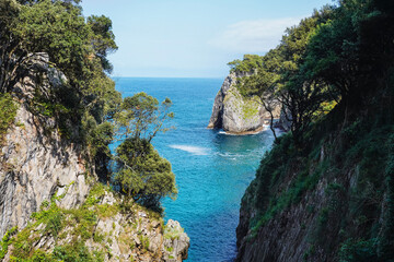 Landscape of a cliff and the sea