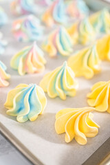 Unicorn meringue cookies
