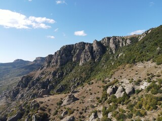 Summer on the Crimean peninsula. Mountains and sun.
