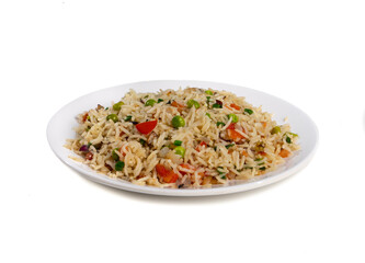 Indian Cuisine Basmati Rice Pilaf, Pulao With Peas or Matar Rice and Vegetables