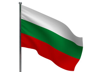Fototapeta na wymiar Bulgaria flag on pole icon