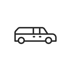 Hearse car color line icon. Isolated vector element.