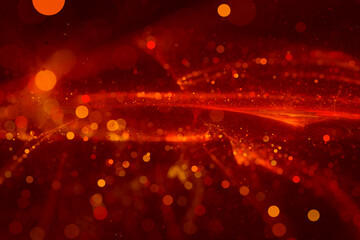 Fototapeta na wymiar Abstract background red bokeh circles. Beautiful background with confetti particles.