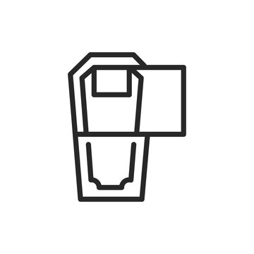 Coffin open color line icon. Isolated vector element.