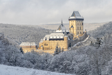 old castle in the snow