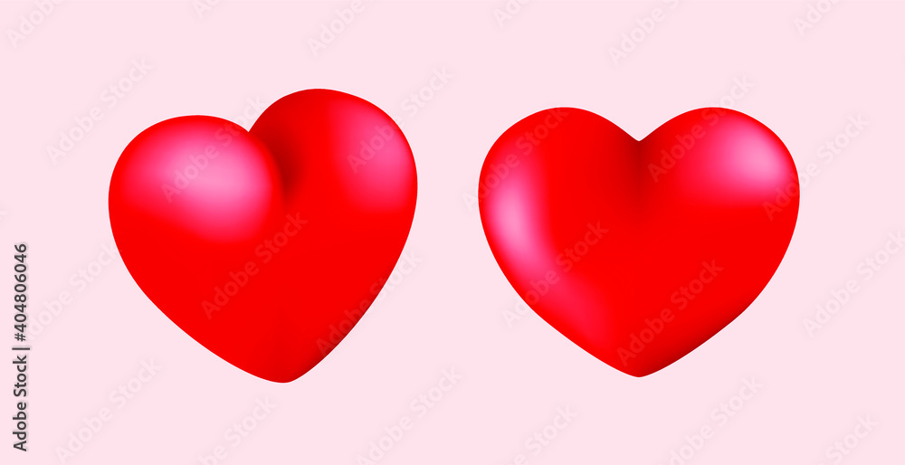 Poster high quality 3d heart for your design . isolated vector element