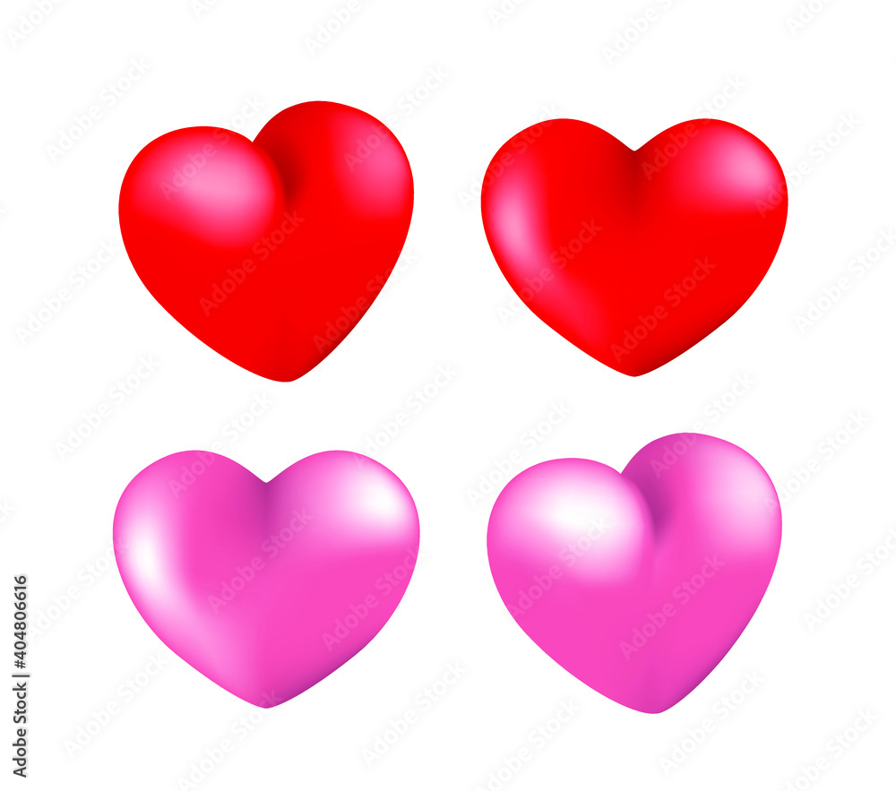 Poster high quality 3d heart for your design . isolated vector element