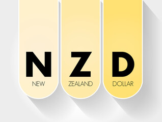 NZD - New Zealand Dollar acronym, concept background