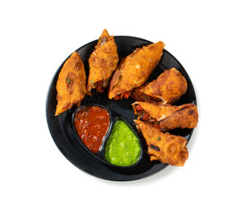 Fresh Fried Spring Rolls isolated on White Background