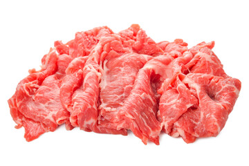 premium Japanese meat sliced wagyu marbled beef isolated on white background