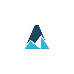 logo design mountain icon vector