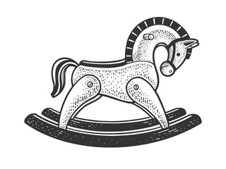 toy rocking horse sketch raster illustration © Oleksandr Pokusai