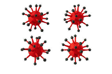 Coronavirus cells set isolated on white 3d illustration