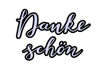 Fototapeta na wymiar Danke schon hand lettering vector thank you so much in German language. gratitude and Thanksgiving quotes and pharses for cards, banners, posters design. 