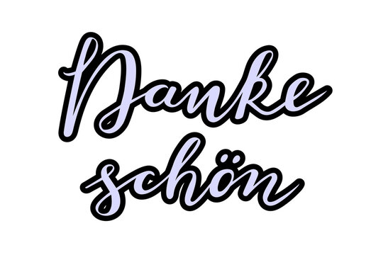 Danke schon hand lettering vector thank you so much in German language. gratitude and Thanksgiving quotes and pharses for cards, banners, posters design. 