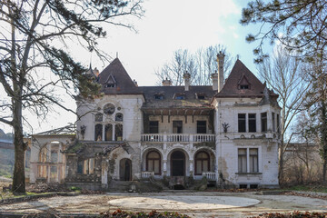 Abandoned castle of the Spitzer family in the Vojvodina town of Beocin near Novi Sad, Serbia. 