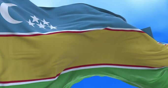 Seamless loop Republic of Karakalpakstan flag.