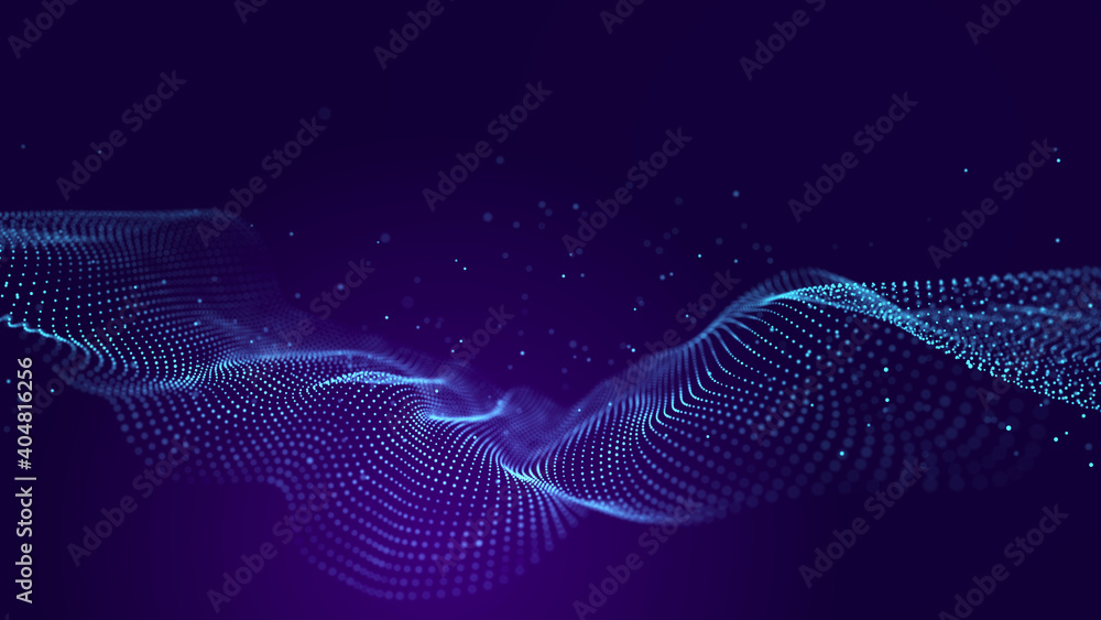 Poster Information Technology. Digital background. 3D visualization of big data. 3d rendering.