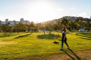 person walking in the park