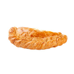 Isolated orinetal puff pies with meat filling samsa on the white background