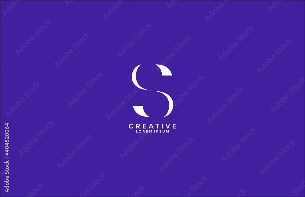 Poster initial letter s simple minimal logogram