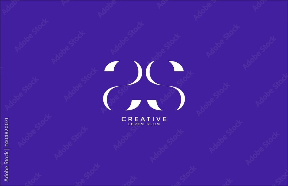 Poster initial letter ss simple minimal logogram