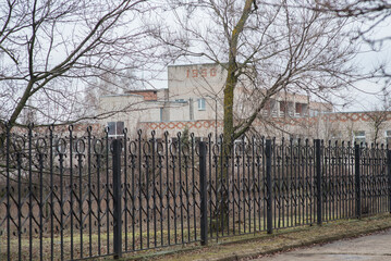 Reliable metal, forged gates protect the closed area from outsiders