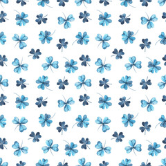 seamless floral pattern with watercolor clover pattern