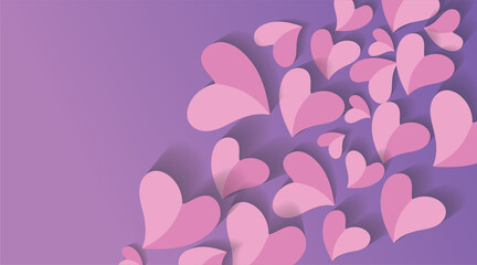 Heart art paper design for valentine's day background. vector design illustration
