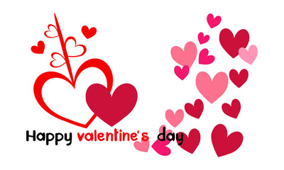 Happy Valentine's Day  with love  and  hearts, Holiday  greeting card, gift voucher, invitation design, love creative concept Vector illustration.