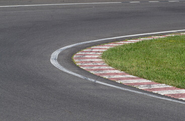 Obraz premium danger at the bend of the motorbike track, motoGP