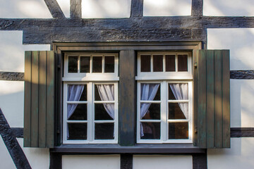 windows - picturesque house in the historic center of Monschau