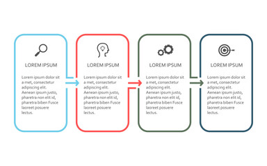Infographic step elements isolated on white background. Modern infographic step elements for web site template, brochure, poster, placard, and banner. Infographic steps, vector template	