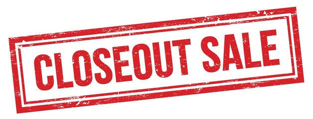 CLOSEOUT SALE text on red grungy vintage stamp.