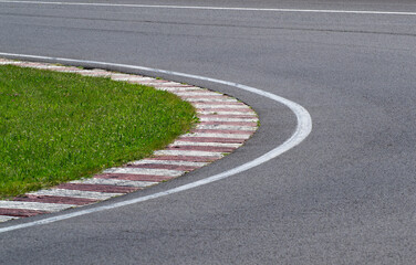 Obraz premium danger at the bend of the motorbike track, motoGP