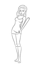 Young woman in an with a bat