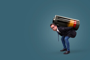 Mitarbeiter ist überlastet, die Batterie ist leer