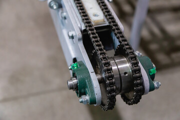 gears, bearings and timing-chain close-ups, duplex blue toning idea.