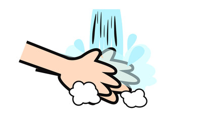 Washing hand for coronavirus prevention,COVID-19 prevention,Vector illustration.