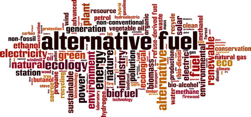 Alternative fuel word cloud