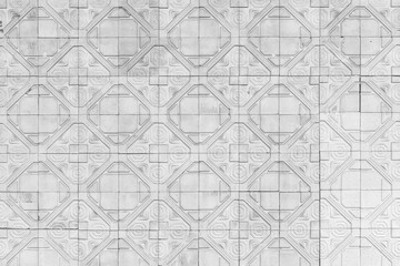 Antique pattern white terracotta wall tile pattern and seamless background