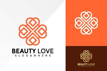 Fototapeta na wymiar Beauty Love Logo Design, Snowflake Ornament logos vector, modern logo, Logo Designs Vector Illustration Template