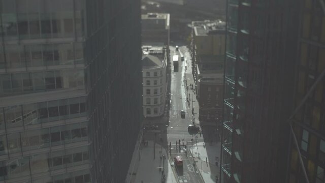 High Contrast Scene Of A Street In London Viewed From Above